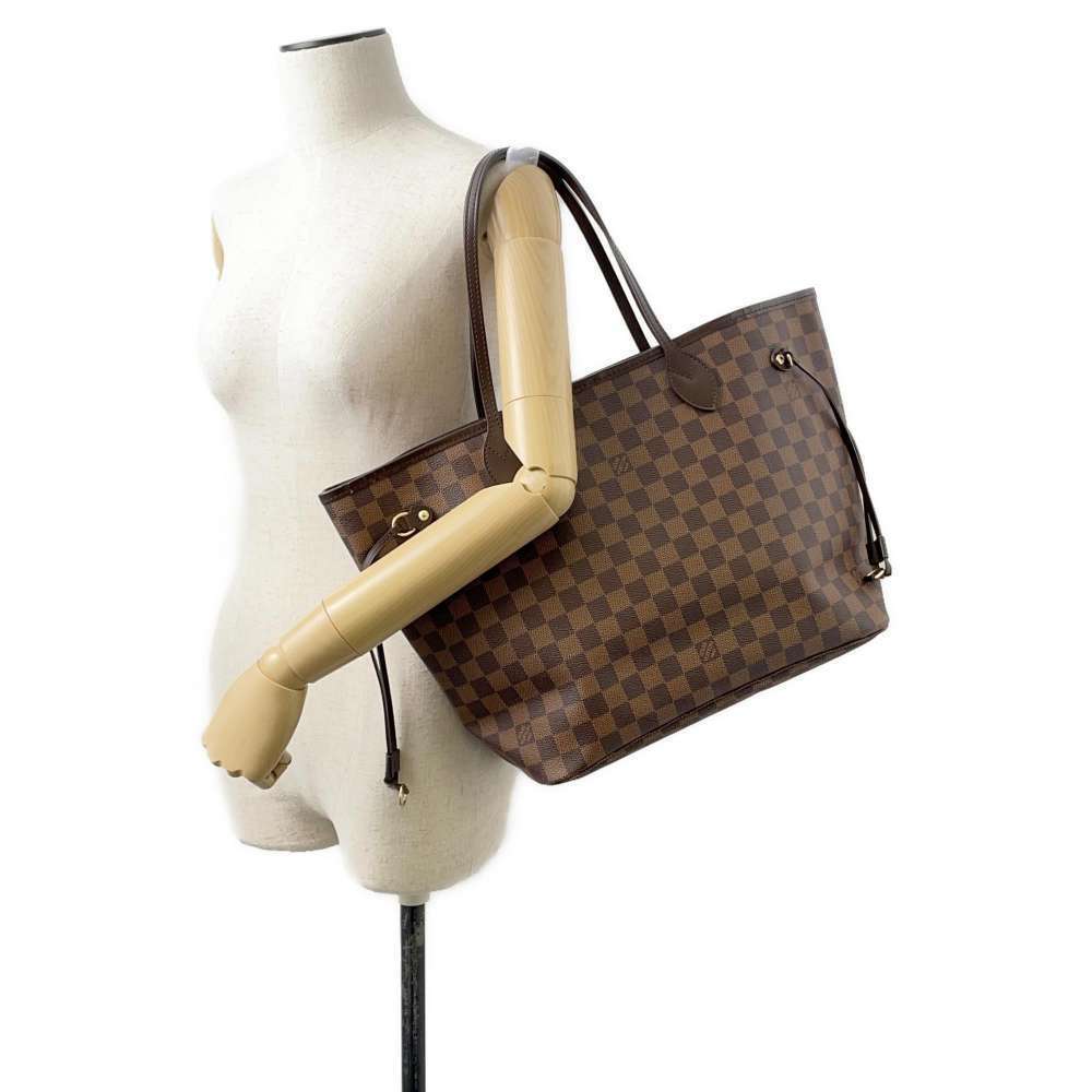 Louis Vuitton Damier Ebene Brown Neverfull Tote Bag - Picture 4 of 12